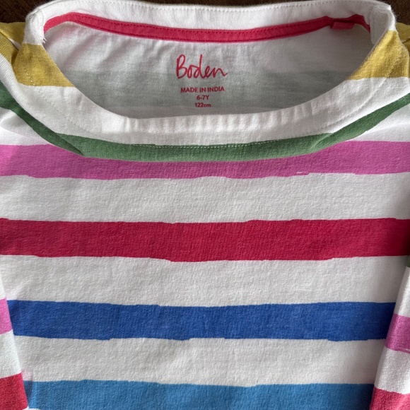 Boden Everyday Breton - Painterly Rainbow Stripe - Picture 2 of 3